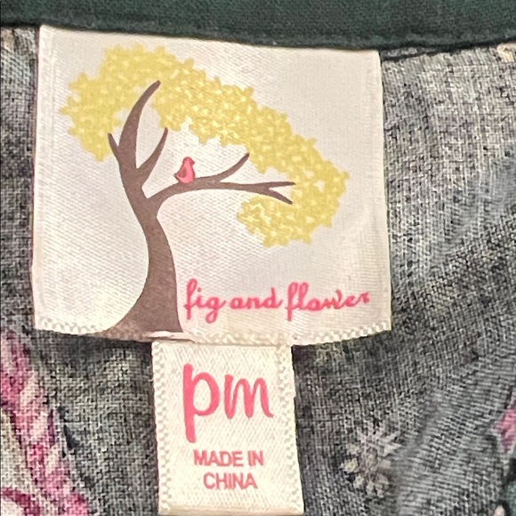 Anthropologie Fig & Flower Boho Peasant Blouse Top Size Petite Medium - Picture 7 of 8